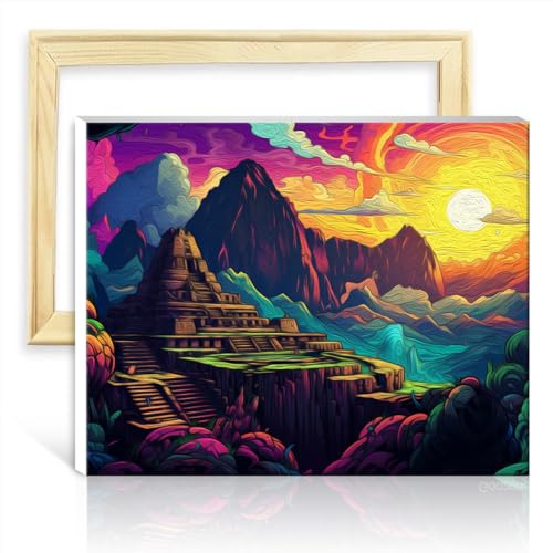 LiHEQING Malen nach Zahlen: Inka-Ruinen in Peru, Malen nach Zahlen Kit für Erwachsene und Kinder, 30 x 40 cm, ohne Rahmen von LiHEQING
