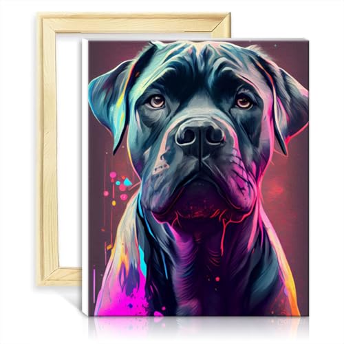 LiHEQING Ölgemälde, Malen nach Zahlen-Sets, Cane Corso, Malen nach Zahlen, Malen nach Zahlen-Sets für Erwachsene, Kunsthandwerksprojekt für Zuhause, ohne Rahmen (30 x 40 cm) von LiHEQING