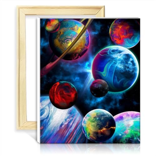 LiHEQING Ölgemälde-Set „Space is Wild“, Ölgemälde zum Selbermachen, digitales Kunstwerk, Wandkunst, Ölgemälde nach Zahlen, Set, ohne Rahmen (40 x 50 cm) von LiHEQING