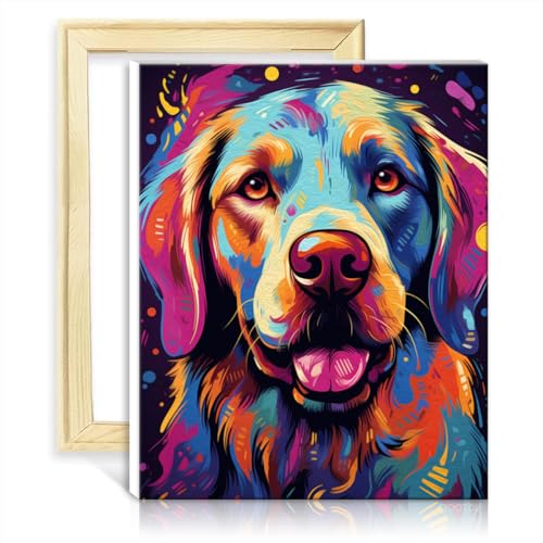 LiHEQING Ölgemälde nach Zahlen, Set, Malen mit Labrador Retriever, DIY-Ölgemälde für Zuhause, Wanddekoration, Geschenke, ohne Rahmen (30 x 40 cm) von LiHEQING