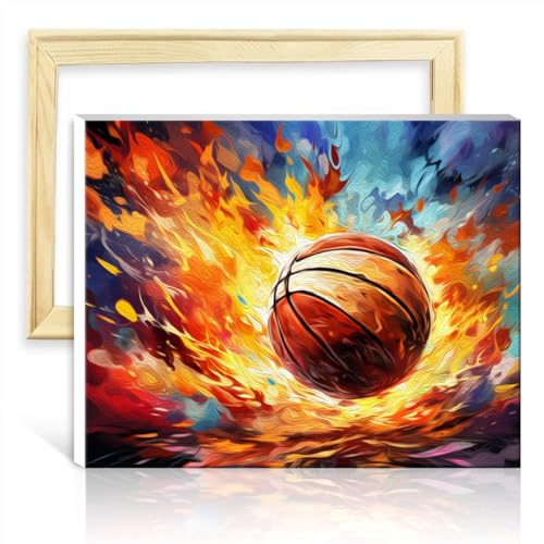 LiHEQING Ölgemälde-nach-Zahlen-Set, Basketball, Malen nach Zahlen, Bild für Erwachsene, für Zuhause, Wanddekoration, Geschenke, ohne Rahmen (30 x 40 cm) von LiHEQING