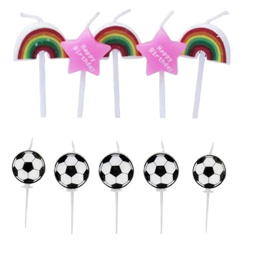 LiJuanWang Kuchenkerzen,10 Stück Geburtstagskerzen Kuchen Dekorationen Kuchendekorationen,Fußball Kuchenkerzen Regenbogen Kuchenkerzen für Geburtstag Jungen Mädchen Kinder Party Deko Geschenk LiJuanWang Kuchenkerzen,10 Stück Geburtstagskerzen Kuchen Dekorationen Kuchendekorationen,Fußball Kuchenkerzen Regenbogen Kuchenkerzen für Geburtstag Jungen Mädchen Kinder Party Deko Geschenk von LiJuanWang
