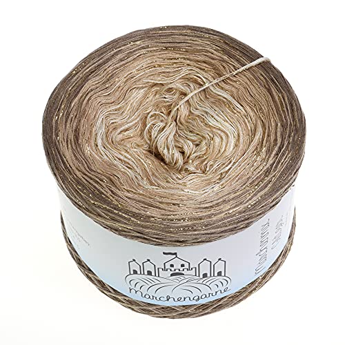 Bobbel Farbverlaufsgarn Zimtstern mit Glitzer 250g - 950m Schlamm außen 4 fädig Märchengarne Wolle von LiLu´s Märchengarne