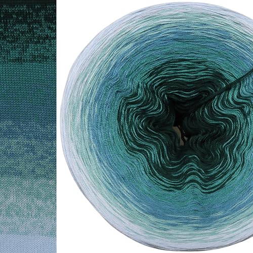 Farbverlaufsgarn 5, 4 oder 3 Fach Bobbel Wolle häkeln stricken strickgarn Verlaufsgarn (Mermaids Dream - Hellblau außen, 4fach - 200g/760m) von LiLu´s Märchengarne