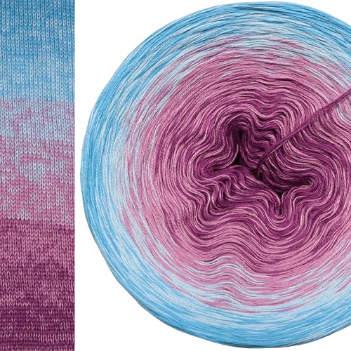 Farbverlaufsgarn 5, 4 oder 3 Fach Bobbel Wolle häkeln stricken strickgarn Verlaufsgarn (Rosenwasser - Capri außen, 4fach - 400g /1520m) von LiLu´s Märchengarne