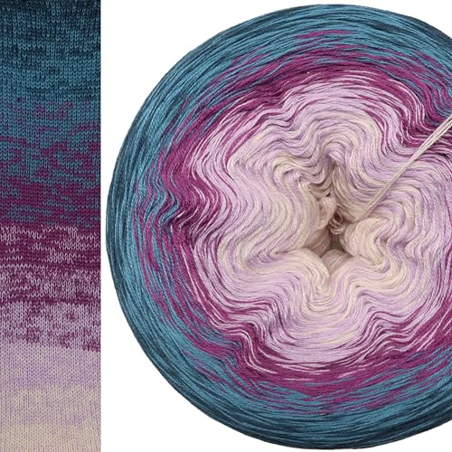 Farbverlaufsgarn 5, 4 oder 3 Fach Bobbel Wolle häkeln stricken strickgarn Verlaufsgarn (Summer in the City - Petrol außen, 3fach - 400g/2000m) von LiLu´s Märchengarne