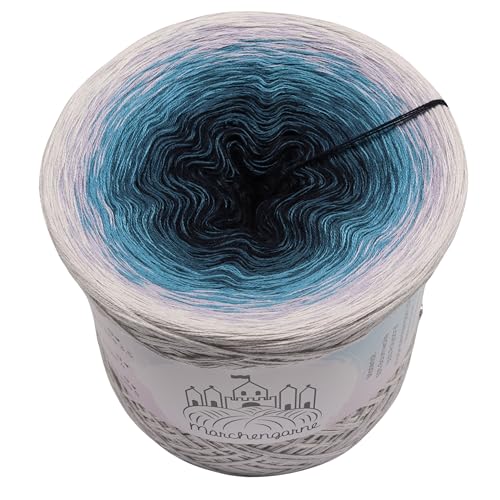 Farbverlaufsgarn Infinity 4 oder 3 fädig Bobbel Wolle häkeln stricken (Infinity - Hellgrau außen, 4 Fach - 250g/950m) von LiLu´s Märchengarne