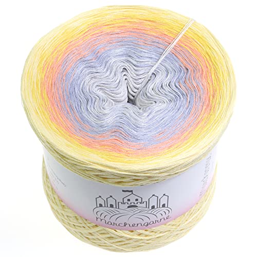 Farbverlaufsgarn Sunny - Vanille außen 200g 4Fädig Bobbel Wolle colour gradient von LiLu´s Märchengarne