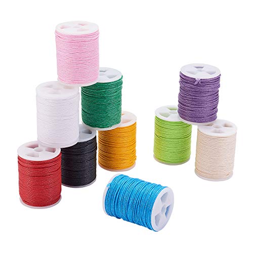AIRSSORY 10 Farben 10 m Rolle 0,7 mm Dicke gewachste Baumwollkordel Faden Perlenschnur für Freundschaftsarmband Halskette Schmuckherstellung Makramee AIRSSORY 10 Farben 10 m Rolle 0,7 mm Dicke gewachste Baumwollkordel Faden Perlenschnur für Freundschaftsarmband Halskette Schmuckherstellung Makramee von LiQunSweet