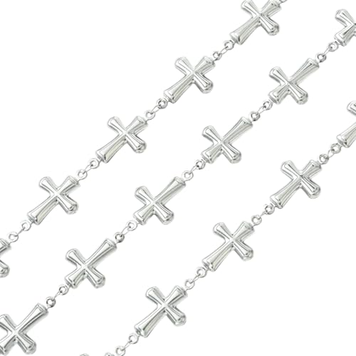LiQunSweet 1 m (3,3 Fuß) 304 Edelstahl-Kreuzkette für Männer und Frauen, Unisex-Armband, Halskette, Schmuckherstellung, DIY Fundstücke von LiQunSweet