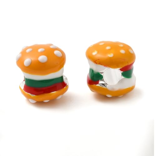 LiQunSweet 10 Stück Hamburger-Emaille-Legierung, Perlen, Nachahmung, Fast Food, Käse, Burger, Brot, großes Loch, europäische Perlen für Schmuckherstellung, Bastelstifte, Schlüsselanhänger, Armbänder LiQunSweet 10 Stück Hamburger-Emaille-Legierung, Perlen, Nachahmung, Fast Food, Käse, Burger, Brot, großes Loch, europäische Perlen für Schmuckherstellung, Bastelstifte, Schlüsselanhänger, Armbänder von LiQunSweet