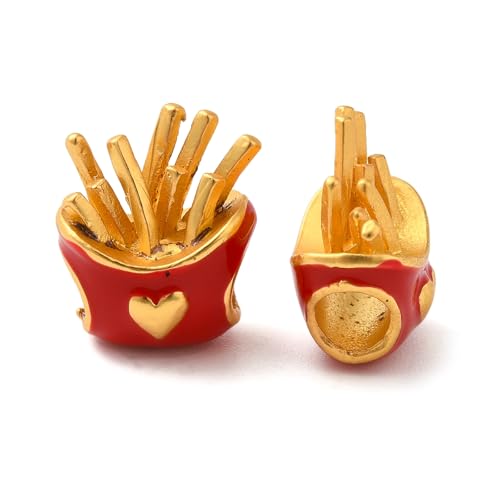 LiQunSweet 10 Stück Pommes Frites Emaille Legierung Perlen Cartoon Imitation Chips Kartoffelstreifen Fast Food Großes Loch Europäische Perlen für Schmuckherstellung DIY Armbänder Halskette LiQunSweet 10 Stück Pommes Frites Emaille Legierung Perlen Cartoon Imitation Chips Kartoffelstreifen Fast Food Großes Loch Europäische Perlen für Schmuckherstellung DIY Armbänder Halskette von LiQunSweet