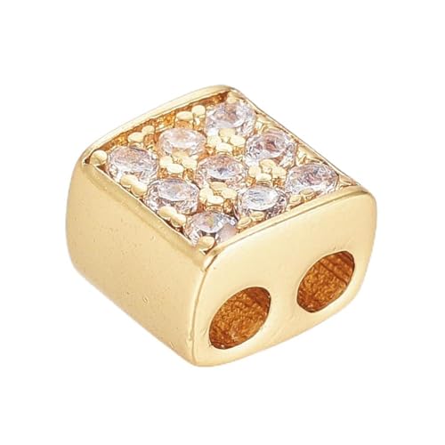LiQunSweet 10 Stück goldfarbene würfelförmige Messing-Pavé-Zirkonia-Perlen, echte 18 Karat vergoldet, lose Abstandshalter-Perlen für DIY-Schmuck, Halsketten, Armbänder, Handwerk LiQunSweet 10 Stück goldfarbene würfelförmige Messing-Pavé-Zirkonia-Perlen, echte 18 Karat vergoldet, lose Abstandshalter-Perlen für DIY-Schmuck, Halsketten, Armbänder, Handwerk von LiQunSweet