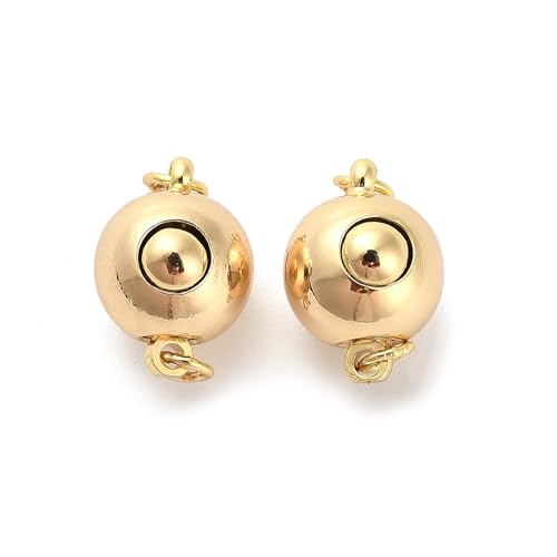 LiQunSweet 10 Stück runde Verschlüsse aus Messing mit Biegering, runde Kugelform, Verlängerung, Schiebeverschlüsse für DIY-Schmuckherstellung, Armbänder, Halsketten, Ohrringe, Handwerk LiQunSweet 10 Stück runde Verschlüsse aus Messing mit Biegering, runde Kugelform, Verlängerung, Schiebeverschlüsse für DIY-Schmuckherstellung, Armbänder, Halsketten, Ohrringe, Handwerk von LiQunSweet
