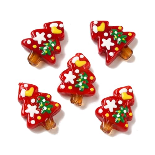 LiQunSweet 10 rote Weihnachtsbaum-Glasperlen für den Winter, Weihnachtsmotiv, Glasperlen für selbstgemachten Schmuck, Armbänder, Halsketten, Ohrringe, Handwerk, Tasche, Schlüsselanhänger LiQunSweet 10 rote Weihnachtsbaum-Glasperlen für den Winter, Weihnachtsmotiv, Glasperlen für selbstgemachten Schmuck, Armbänder, Halsketten, Ohrringe, Handwerk, Tasche, Schlüsselanhänger von LiQunSweet