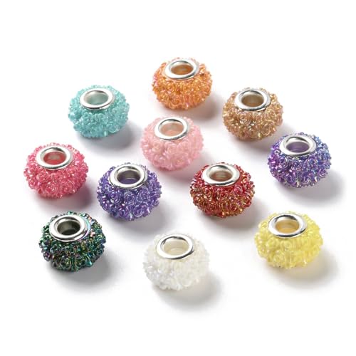 LiQunSweet 100 Stück 5 mm Loch Rose Blume Harz Europäische Perlen AB Farbe Floral Rondelle Großes Loch Abstandshalter Perlen für DIY Schmuck Armband Halskette Ohrring Tasche Schlüsselanhänger Dekor LiQunSweet 100 Stück 5 mm Loch Rose Blume Harz Europäische Perlen AB Farbe Floral Rondelle Großes Loch Abstandshalter Perlen für DIY Schmuck Armband Halskette Ohrring Tasche Schlüsselanhänger Dekor von LiQunSweet