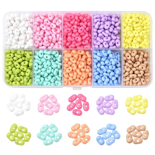 LiQunSweet 1000 Stück 10 Farben 6,5 mm Erdnussform Acrylperlen Bohnenform lose Abstandshalter Rocailles für DIY Schmuck Armband Halskette Ohrring Handwerk Dekor LiQunSweet 1000 Stück 10 Farben 6,5 mm Erdnussform Acrylperlen Bohnenform lose Abstandshalter Rocailles für DIY Schmuck Armband Halskette Ohrring Handwerk Dekor von LiQunSweet