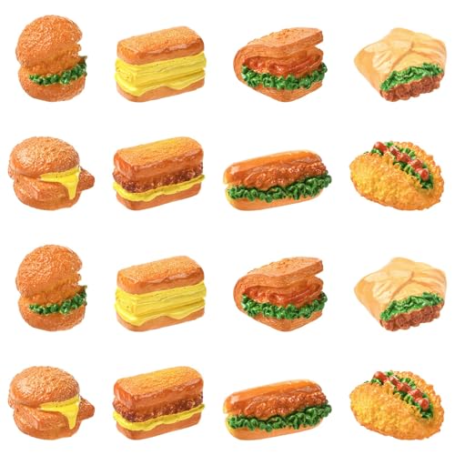 LiQunSweet 16 Stück 8 Stile Nachahmung Fast Food Harz Ornament Cabochons Hamburger ohne Loch Perlen Display für DIY Schmuck Verzierung Handwerk Zuhause Schreibtisch Dekor Zubehör Handy Bulk LiQunSweet 16 Stück 8 Stile Nachahmung Fast Food Harz Ornament Cabochons Hamburger ohne Loch Perlen Display für DIY Schmuck Verzierung Handwerk Zuhause Schreibtisch Dekor Zubehör Handy Bulk von LiQunSweet