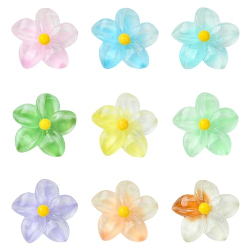 LiQunSweet 18 Stück leuchtende Plumeria-Anhänger aus Kunstharz, Cabochons, Hawaii-Blume, Frangipani, flache Rückseite, für DIY-Schmuckherstellung, Nagelfoto, Haare, Handy-Dekoration, 9 Farben LiQunSweet 18 Stück leuchtende Plumeria-Anhänger aus Kunstharz, Cabochons, Hawaii-Blume, Frangipani, flache Rückseite, für DIY-Schmuckherstellung, Nagelfoto, Haare, Handy-Dekoration, 9 Farben von LiQunSweet