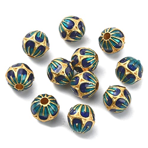 LiQunSweet 20 Stück Emaille hohl rund mit Blumenperlen für Handwerk DIY Schmuckherstellung LiQunSweet 20 Stück Emaille hohl rund mit Blumenperlen für Handwerk DIY Schmuckherstellung von LiQunSweet