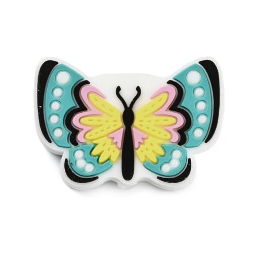LiQunSweet 20 Stück schöne Schmetterlings-Perlen aus Silikon, Insekten, Tier-Perlen für DIY, Schmuck, Armband, Halskette, Handwerk, Tasche, Schlüsselanhänger, Stift-Dekoration von LiQunSweet