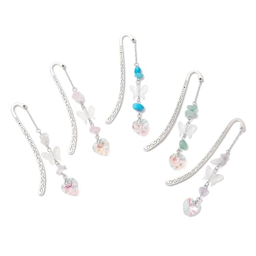 LiQunSweet 20 Stück zufällige Stile Antik Silber Haken Lesezeichen mit Schmetterling Herz Charms Edelstein Chip Lesezeichen für Buch Seite Markierung Lesen Etikett Zubehör Bulk Geschenk LiQunSweet 20 Stück zufällige Stile Antik Silber Haken Lesezeichen mit Schmetterling Herz Charms Edelstein Chip Lesezeichen für Buch Seite Markierung Lesen Etikett Zubehör Bulk Geschenk von LiQunSweet