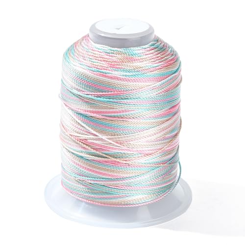 LiQunSweet 250 m, 0,8 mm Segmentgefärbtes Polyester, rund, bunt, für Schmuck, Armbänder, Halsketten, Basteln, Großpackung von LiQunSweet