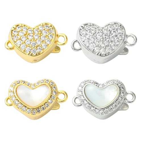 LiQunSweet 4 Stil-Zirkonia-Kastenverschlüsse, Muschel-Herz-Verschlüsse, Schmuck-Verschlüsse und Verschlüsse für Halsketten, Armbänder, Verbinder, geknotete Schmuckherstellung, DIY Handwerk LiQunSweet 4 Stil-Zirkonia-Kastenverschlüsse, Muschel-Herz-Verschlüsse, Schmuck-Verschlüsse und Verschlüsse für Halsketten, Armbänder, Verbinder, geknotete Schmuckherstellung, DIY Handwerk von LiQunSweet