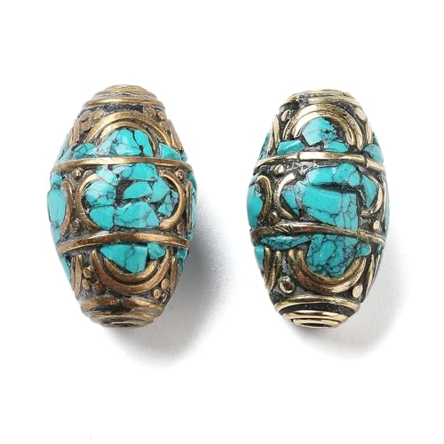 LiQunSweet 5 Stück Antik-Silber-Legierungsperlen im tibetischen Stil, Spalte, synthetischer Türkis, lose Abstandshalter für DIY-Schmuck, Halsketten, Armbänder, Handwerk LiQunSweet 5 Stück Antik-Silber-Legierungsperlen im tibetischen Stil, Spalte, synthetischer Türkis, lose Abstandshalter für DIY-Schmuck, Halsketten, Armbänder, Handwerk von LiQunSweet