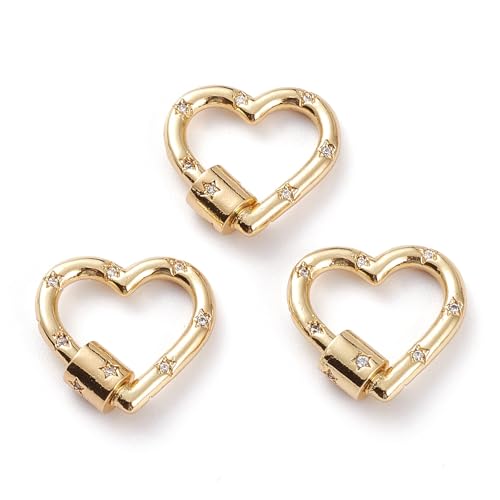 LiQunSweet 5 Stück Messing-Schlüsselanhänger, goldene Zirkonia, Schraub-Karabinerverschluss, Anhänger, Schlüsselanhänger, Clip, Herz-Verlängerung, Charm-Verschluss für Nekclace-Schmuckherstellung LiQunSweet 5 Stück Messing-Schlüsselanhänger, goldene Zirkonia, Schraub-Karabinerverschluss, Anhänger, Schlüsselanhänger, Clip, Herz-Verlängerung, Charm-Verschluss für Nekclace-Schmuckherstellung von LiQunSweet