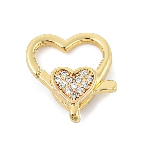 LiQunSweet 5 Stück Messing Zirkonia Herz Karabinerverschlüsse Herzform Liebesarmband Endverschlüsse für Schmuckherstellung DIY Valentinstag Halskette Armbänder LiQunSweet 5 Stück Messing Zirkonia Herz Karabinerverschlüsse Herzform Liebesarmband Endverschlüsse für Schmuckherstellung DIY Valentinstag Halskette Armbänder von LiQunSweet