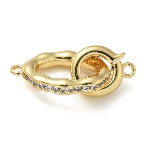 LiQunSweet 5 Stück ovale Messing-Micro-Pavé-Faltverschlüsse mit kubischem Zirkonia, Ellipse, Falt-Verschluss für Armband, Halskette, Fußkettchen, DIY, Schmuckherstellung, Ohrringe, Verbindungsstück von LiQunSweet