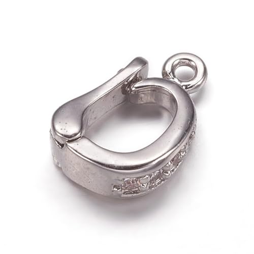 LiQunSweet 5 Stück platinfarbene D-Design Kürzbügel Messing Zirkonia Verschlüsse Scharnierverschlüsse für Halskette, Armband, Schlüsselanhänger, Schmuck – 10,5 x 7 mm LiQunSweet 5 Stück platinfarbene D-Design Kürzbügel Messing Zirkonia Verschlüsse Scharnierverschlüsse für Halskette, Armband, Schlüsselanhänger, Schmuck – 10,5 x 7 mm von LiQunSweet