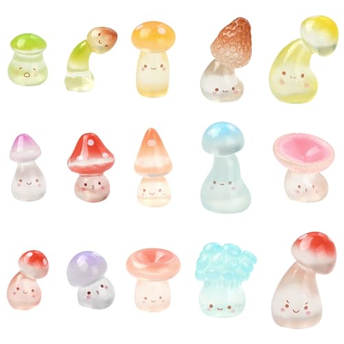 LiQunSweet 60 Stück 15 Stile leuchtende Pilze Harz Ornament Cabochons Wald Gemüse ohne Loch Perlen Display für DIY Schmuck Verzierung Handwerk Zuhause Schreibtisch Dekor Zubehör Handy Bulk LiQunSweet 60 Stück 15 Stile leuchtende Pilze Harz Ornament Cabochons Wald Gemüse ohne Loch Perlen Display für DIY Schmuck Verzierung Handwerk Zuhause Schreibtisch Dekor Zubehör Handy Bulk von LiQunSweet