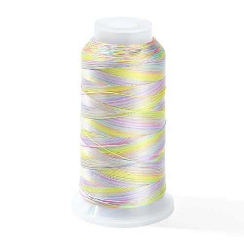 LiQunSweet 600 m, 0,2 mm Segmentgefärbtes Polyester, rund, bunt, für Schmuck, Armband, Halskette, Basteln, Bulk-Quastenherstellung von LiQunSweet