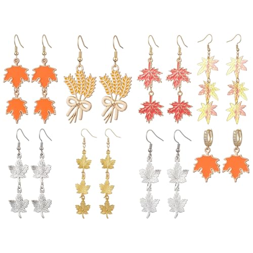 LiQunSweet 8 Paar 8 Stile Herbst Ahornblatt baumeln Ohrringe 304 Edelstahl Haken Thanksgiving Thema Drop baumeln Ohrringe für DIY Schmuck Ohrring Herstellung Findings Decor Bulk LiQunSweet 8 Paar 8 Stile Herbst Ahornblatt baumeln Ohrringe 304 Edelstahl Haken Thanksgiving Thema Drop baumeln Ohrringe für DIY Schmuck Ohrring Herstellung Findings Decor Bulk von LiQunSweet