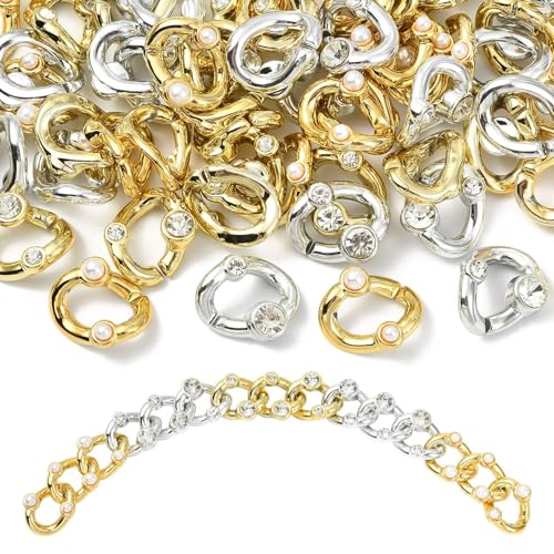 LiQunSweet 90 Stück 3 Stile Kunststoff Verbindungsringe Kettenglieder Schnellverbinder für Armband, Halskette, Ohrringe, Schmuckherstellung, Brillen, Maske, Schlüsselbandhalter LiQunSweet 90 Stück 3 Stile Kunststoff Verbindungsringe Kettenglieder Schnellverbinder für Armband, Halskette, Ohrringe, Schmuckherstellung, Brillen, Maske, Schlüsselbandhalter von LiQunSweet