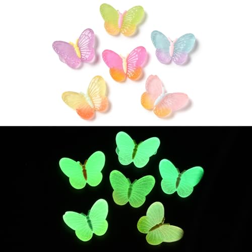 LiQunSweet Bunte leuchtende Schmetterlings-Cabochons aus Kunstharz, leuchtet im Dunkeln, Frühlings-Insekten, Tiere, flache Rückseite, für Schmuck, Verzierung, Handwerk, Schuhbeutel, Handyzubehör, 100 LiQunSweet Bunte leuchtende Schmetterlings-Cabochons aus Kunstharz, leuchtet im Dunkeln, Frühlings-Insekten, Tiere, flache Rückseite, für Schmuck, Verzierung, Handwerk, Schuhbeutel, Handyzubehör, 100 von LiQunSweet