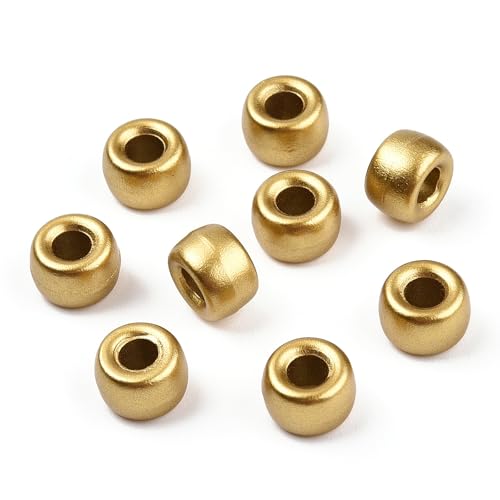 LiQunSweet Fassförmige Perlen, vergoldete Kunststoffperlen, 9 x 6 mm, trommelförmig, goldene Acrylperlen für Schmuckherstellung, Armband, DIY, 1800 Stück von LiQunSweet