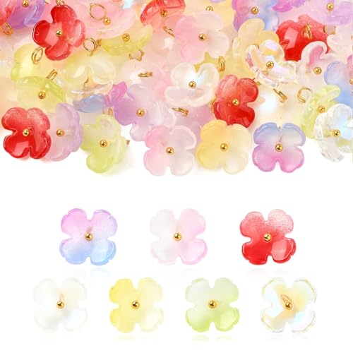 LiQunSweet Glasanhänger in 8 Farben mit Farbverlauf, Blumen-Glasanhänger, Blumen-Anhänger für selbstgemachte Schmuckstücke, Armbänder, Halsketten, Ohrringe, Bastelarbeiten, Taschen, Schlüsselbund LiQunSweet Glasanhänger in 8 Farben mit Farbverlauf, Blumen-Glasanhänger, Blumen-Anhänger für selbstgemachte Schmuckstücke, Armbänder, Halsketten, Ohrringe, Bastelarbeiten, Taschen, Schlüsselbund von LiQunSweet