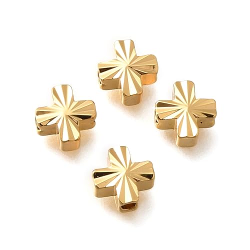 LiQunSweet Goldene Messingperlen, Kruzifix, Kreuz, lose Abstandshalter, Rosenkranz, Heilige Perlen, Charms, Riligious Cross Perlen für Armband, Schmuckherstellung, 100 Stück LiQunSweet Goldene Messingperlen, Kruzifix, Kreuz, lose Abstandshalter, Rosenkranz, Heilige Perlen, Charms, Riligious Cross Perlen für Armband, Schmuckherstellung, 100 Stück von LiQunSweet