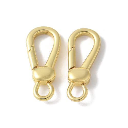 LiQunSweet Karabinerhaken, Feder-Messing-Schlüsselanhänger-Verschlüsse, Triggerwirbel, 18 Karat vergoldet, Verbindungsverschlüsse für Halskette, Armband, Schlüsselanhänger, Handtasche, Schmuck, 22,5 x von LiQunSweet