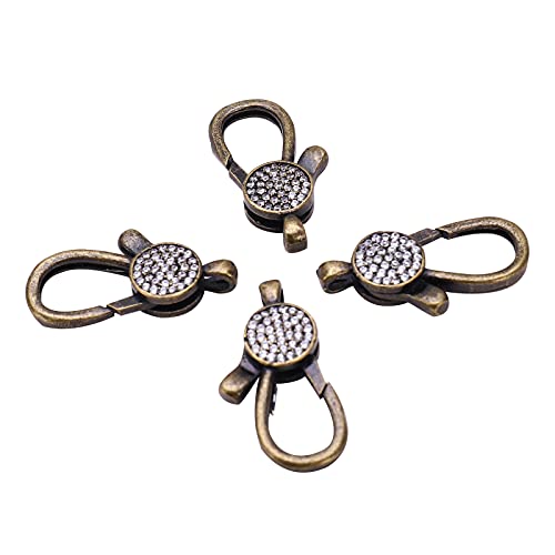 LiQunSweet Karabinerverschlüsse, Vintage-Messing, 2,5 cm, groß, Mikro-Pavé-Fassung, Zirkonia, Stein, Antik-Bronze, für Schmuckherstellung, Bastelarbeiten, 25 x 14 mm, 5 Stück LiQunSweet Karabinerverschlüsse, Vintage-Messing, 2,5 cm, groß, Mikro-Pavé-Fassung, Zirkonia, Stein, Antik-Bronze, für Schmuckherstellung, Bastelarbeiten, 25 x 14 mm, 5 Stück von LiQunSweet