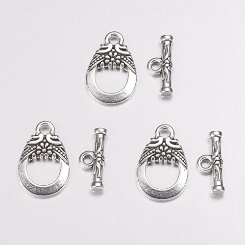 LiQunSweet Knebelverschlüsse und Verschluss-Verlängerung, Antik-Silber, T-Verschluss, vorne, Charm-Verschlüsse, Großpackung für Halsketten, Armbänder, Handwerk, Schmuckherstellung, 500 Sets LiQunSweet Knebelverschlüsse und Verschluss-Verlängerung, Antik-Silber, T-Verschluss, vorne, Charm-Verschlüsse, Großpackung für Halsketten, Armbänder, Handwerk, Schmuckherstellung, 500 Sets von LiQunSweet