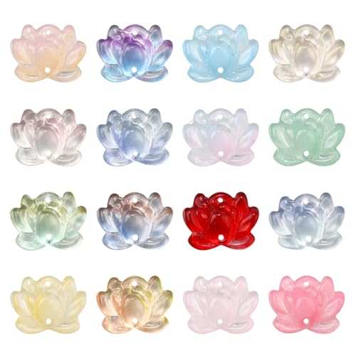 LiQunSweet Lotus-Glasperlen in verschiedenen Farben, für selbstgemachte Schmuckstücke, Armbänder, Halsketten, Ohrringe, Handarbeiten, Taschen, Geldbörse, Schlüsselanhänger, Dekoration, 100 Stück LiQunSweet Lotus-Glasperlen in verschiedenen Farben, für selbstgemachte Schmuckstücke, Armbänder, Halsketten, Ohrringe, Handarbeiten, Taschen, Geldbörse, Schlüsselanhänger, Dekoration, 100 Stück von LiQunSweet