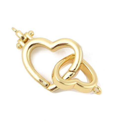 LiQunSweet Messingverschlüsse mit Herzmotiv, 18 Karat vergoldet, Verbindungs-Verlängerungsverschlüsse für Halskette, Armband, Schlüsselanhänger, Handtasche, Schmuck, 16 mm, 5 Stück LiQunSweet Messingverschlüsse mit Herzmotiv, 18 Karat vergoldet, Verbindungs-Verlängerungsverschlüsse für Halskette, Armband, Schlüsselanhänger, Handtasche, Schmuck, 16 mm, 5 Stück von LiQunSweet