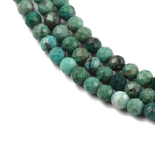 LiQunSweet Natürliche Chrysokoll-Perlen, facettierte, runde Edelstein-Abstandshalter, Perlen, 3 mm, Grün, 120 Stück LiQunSweet Natürliche Chrysokoll-Perlen, facettierte, runde Edelstein-Abstandshalter, Perlen, 3 mm, Grün, 120 Stück von LiQunSweet