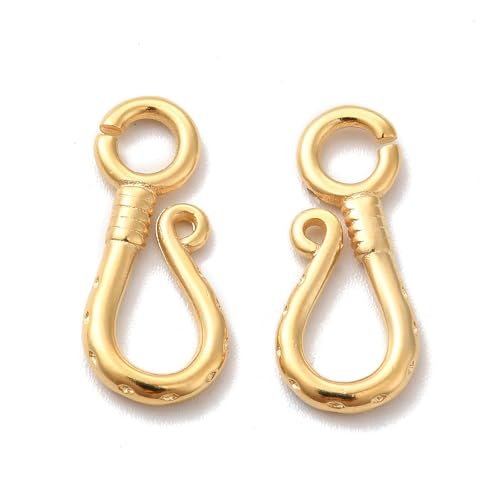 LiQunSweet S-Hakenverschlüsse aus Messing, goldfarben, für Halsketten, Armbänder, Schmuckherstellung, 20 Stück LiQunSweet S-Hakenverschlüsse aus Messing, goldfarben, für Halsketten, Armbänder, Schmuckherstellung, 20 Stück von LiQunSweet