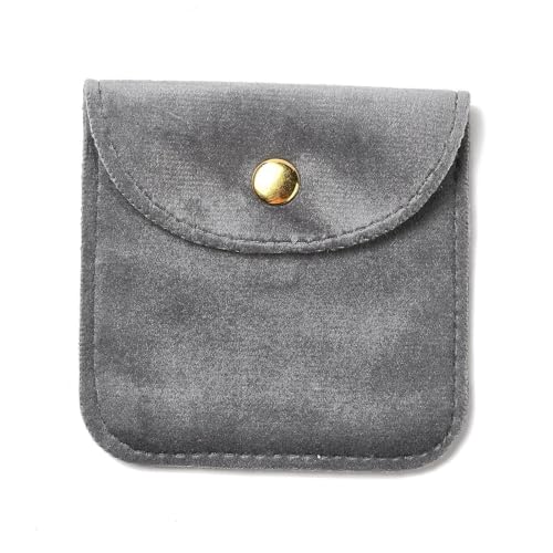 LiQunSweet Schmuckbeutel aus Samt, mit Druckknopf, kleine Geschenkverpackung, für Halsketten, Armbänder, Ringe, Ohrringe, Uhren, Münzen, 8 x 8 cm, Grau, 10 Stück LiQunSweet Schmuckbeutel aus Samt, mit Druckknopf, kleine Geschenkverpackung, für Halsketten, Armbänder, Ringe, Ohrringe, Uhren, Münzen, 8 x 8 cm, Grau, 10 Stück von LiQunSweet