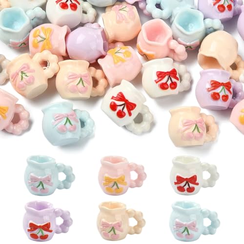 LiQunSweet Schöne Vasen mit Kirschmuster, Kunstharz, Cabochons, Blumenvase, ohne Loch, Perlen, Display für DIY-Schmuck, Verzierung, Handwerk, Zuhause, Büro, Schreibtisch-Dekoration, 24 Stück LiQunSweet Schöne Vasen mit Kirschmuster, Kunstharz, Cabochons, Blumenvase, ohne Loch, Perlen, Display für DIY-Schmuck, Verzierung, Handwerk, Zuhause, Büro, Schreibtisch-Dekoration, 24 Stück von LiQunSweet